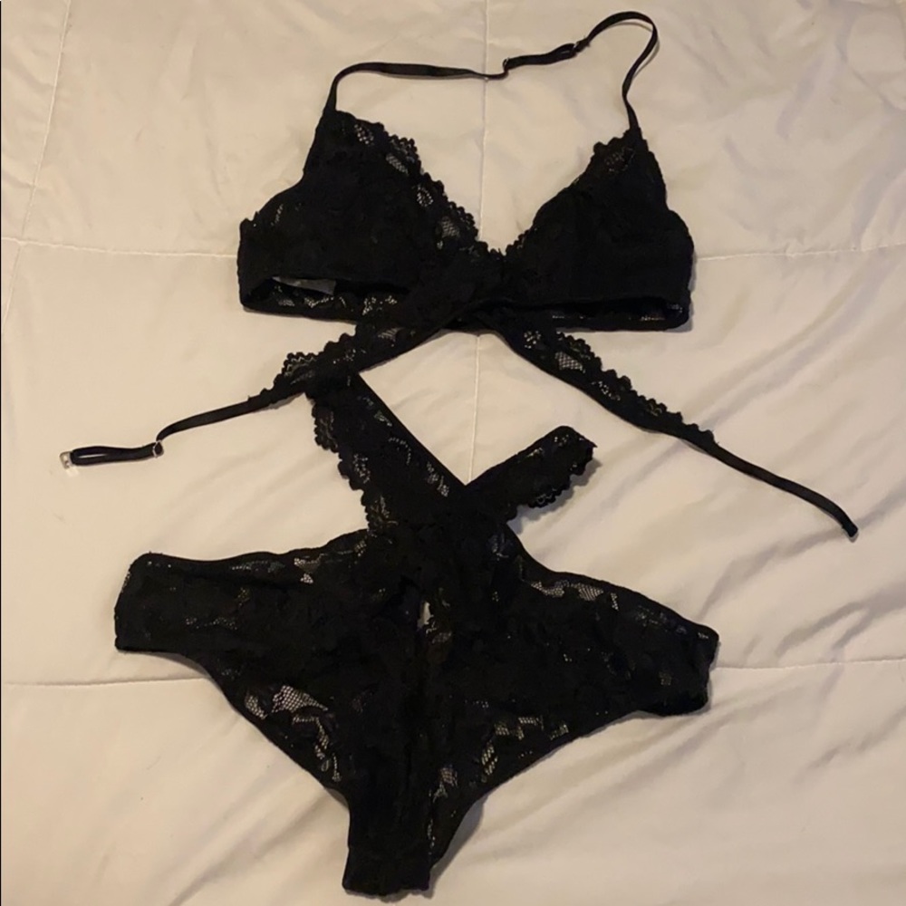 Adore Me black lace set
